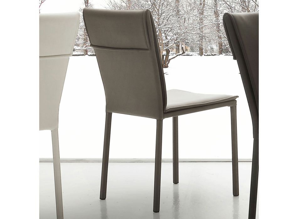 Dining chair Lappola, with eco-leather upholstery, modern design Viadurini