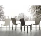 Dining chair Lappola, with eco-leather upholstery, modern design Viadurini