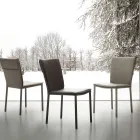 Dining chair Lappola, with eco-leather upholstery, modern design Viadurini