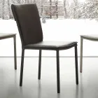 Dining chair Lappola, with eco-leather upholstery, modern design Viadurini