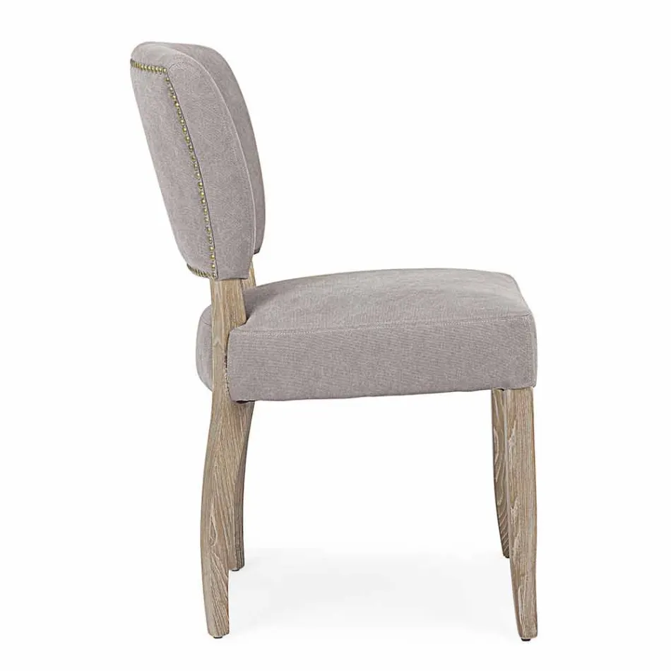 Modern Chair for Dining Room in Fabric and Wood 2 Pieces Homemotion - Plum Viadurini