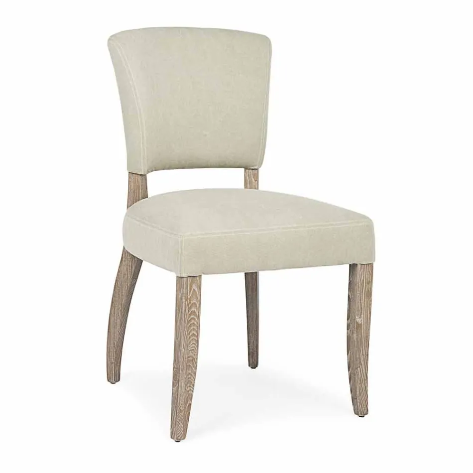 Modern Chair for Dining Room in Fabric and Wood 2 Pieces Homemotion - Plum Viadurini