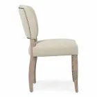 Modern Chair for Dining Room in Fabric and Wood 2 Pieces Homemotion - Plum Viadurini