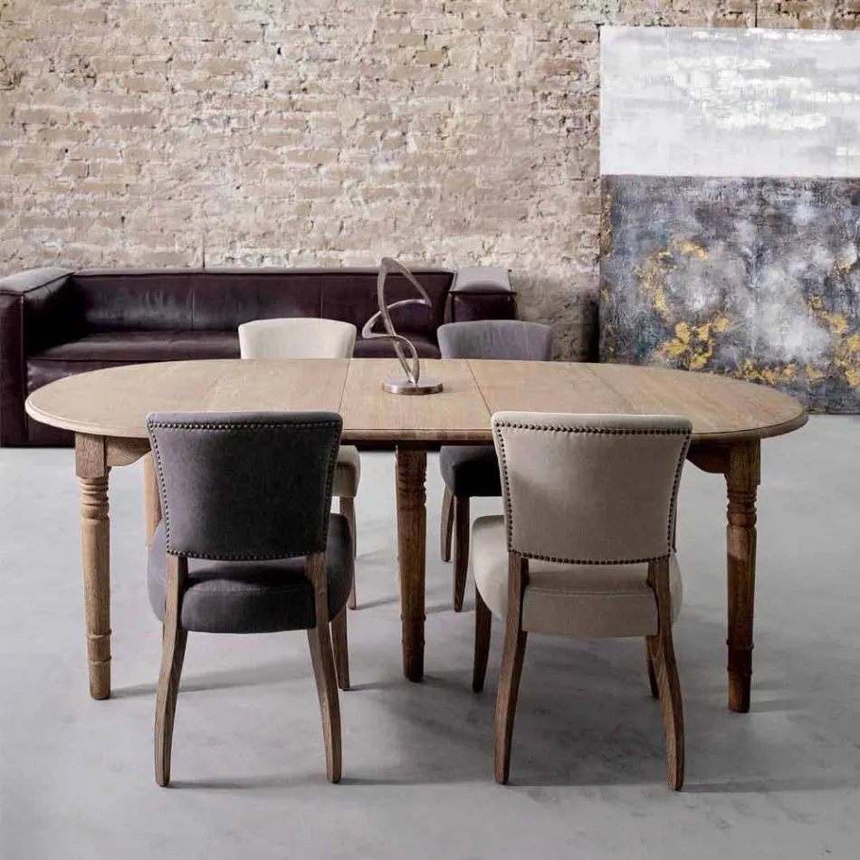 Modern Chair for Dining Room in Fabric and Wood 2 Pieces Homemotion - Plum Viadurini