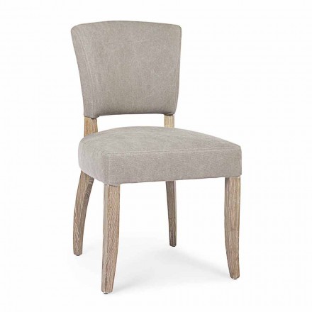Modern Chair for Dining Room in Fabric and Wood 2 Pieces Homemotion - Plum Viadurini