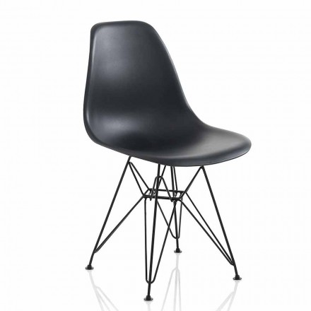Modern Dining Room Chair in Polypropylene and Metal, 4 Pieces - Chiazza Viadurini