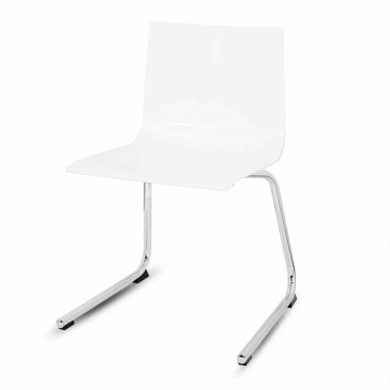 Modern Office or Living Room Chair Steel, Colored Recycled Plastic - Verenza Viadurini