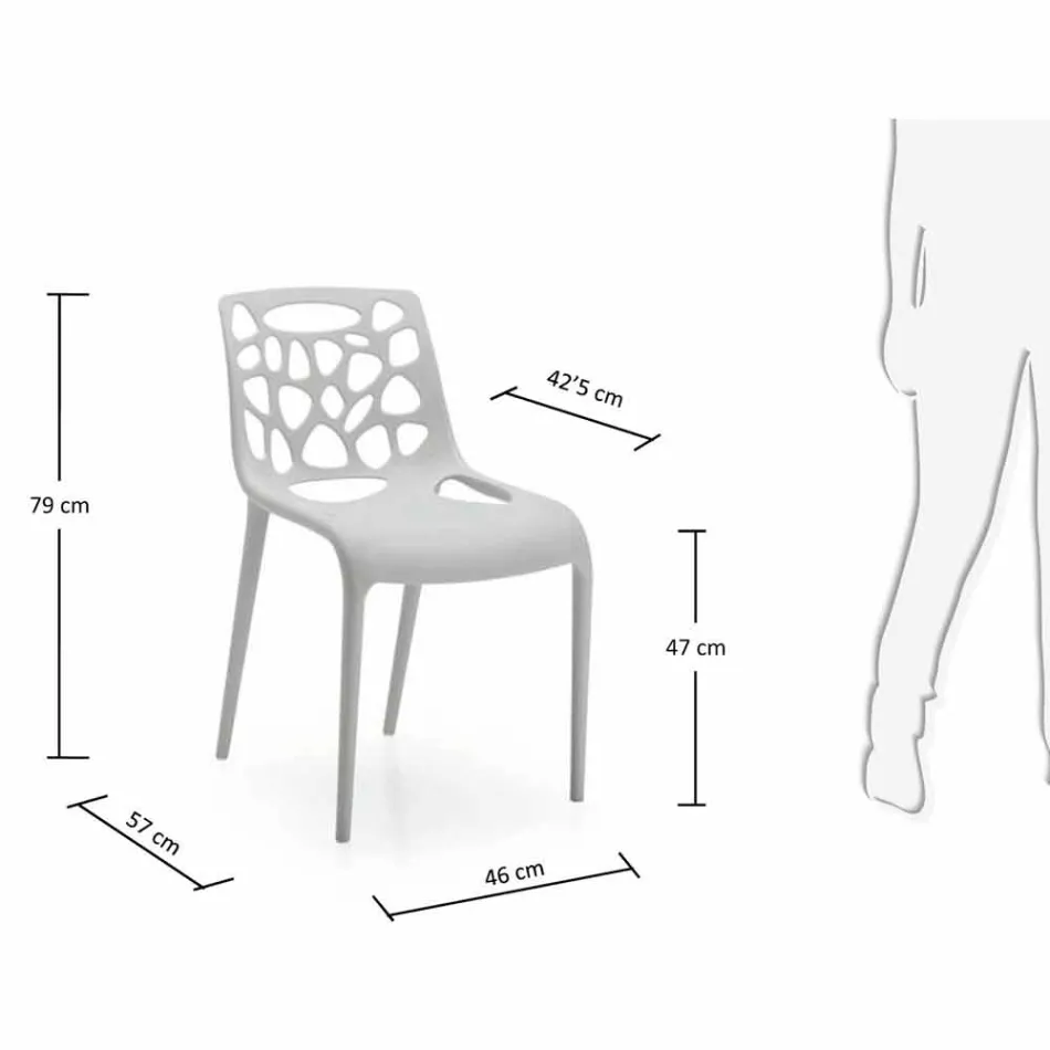 Monobloc polypropylene chair with modern design Blandine, 4 pieces Viadurini