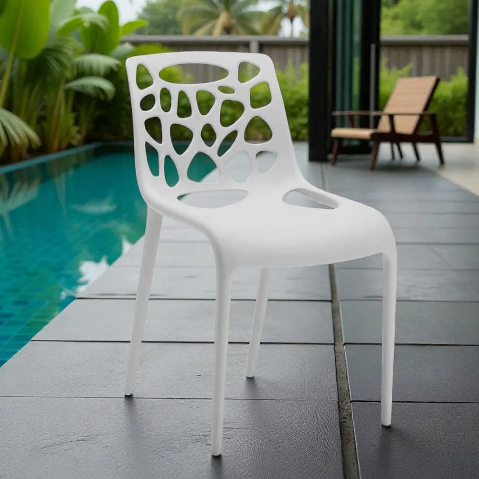 Monobloc polypropylene chair with modern design Blandine, 4 pieces Viadurini