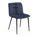 Monocoque Chair in Colored Fabric and Black Metal Design - Florinda