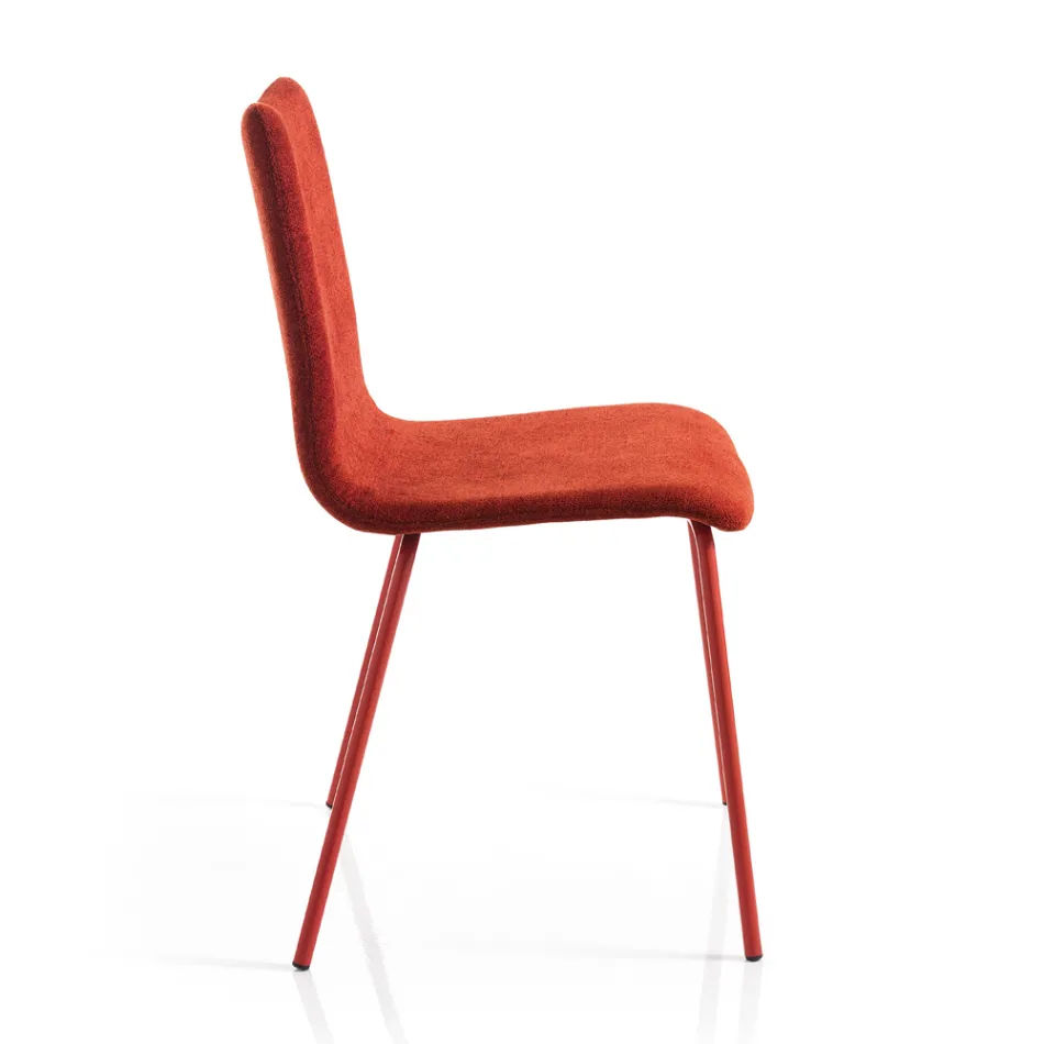 Monocoque Chair in Fabric of Different Finishes Made in Italy - Morgana Viadurini