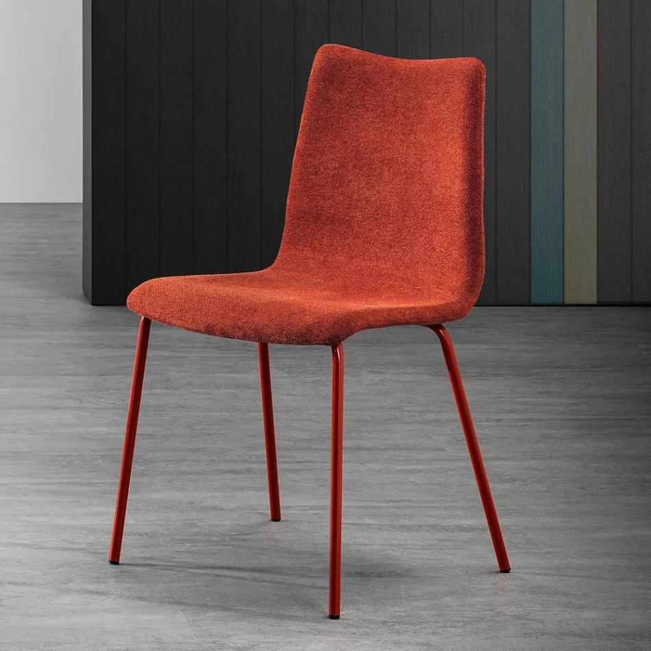 Monocoque Chair in Fabric of Different Finishes Made in Italy - Morgana Viadurini