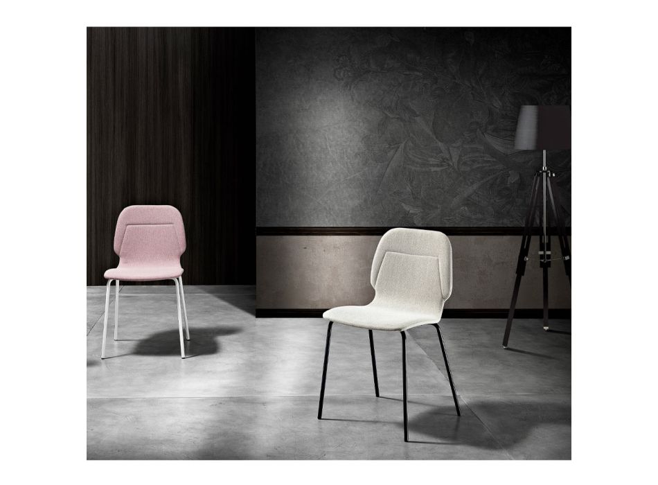 Modern Monocoque Chair in Colorful Design Fabric - Patrick Viadurini