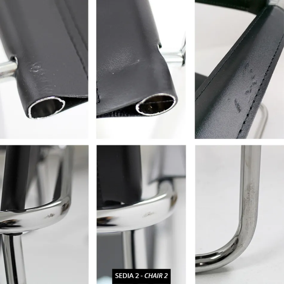 Conference Room or Meeting Room Chair in Black Leather and Metal – Cirillo1/2 Viadurini