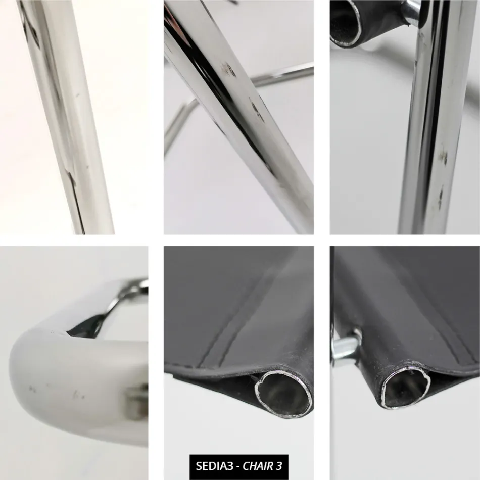 Conference Room or Meeting Room Chair in Black Leather and Metal – Cirillo3/4 Viadurini