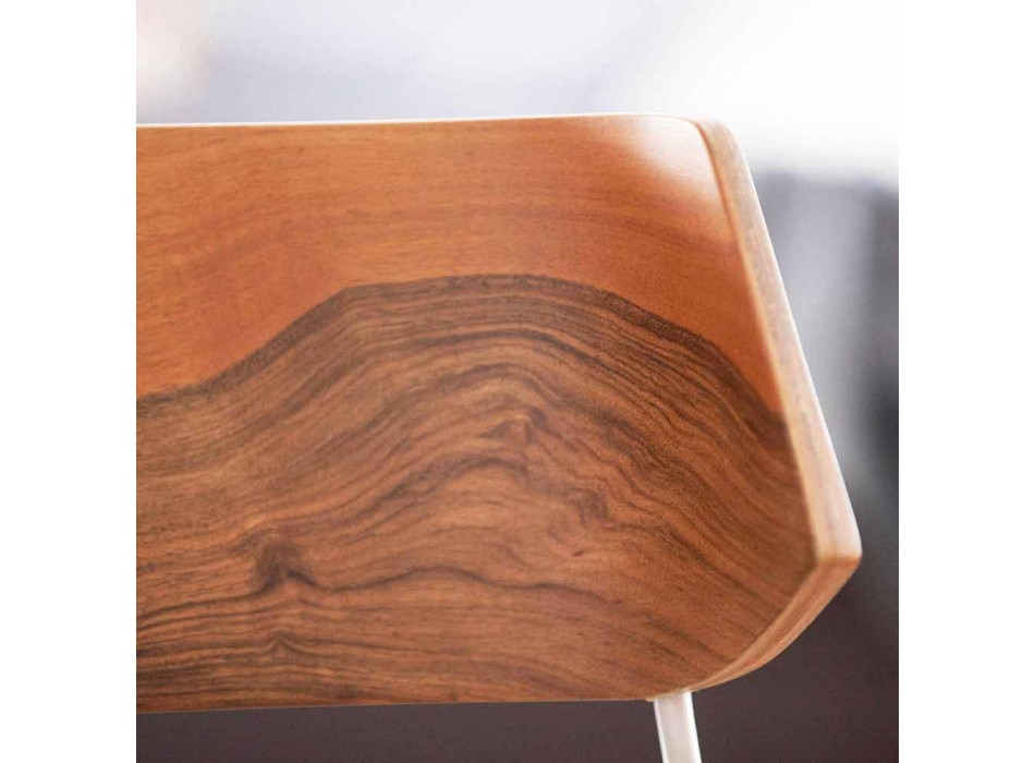 Handcrafted Dining Room Chair in Wood and Steel Made in Italy - Valencia Viadurini