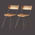 Handcrafted Dining Room Chair in Wood and Steel Made in Italy - Valencia Viadurini