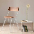 Handcrafted Dining Room Chair in Wood and Steel Made in Italy - Valencia