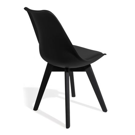 Dining Room Chair with 4-Piece Synthetic Leather Seat - Chira Viadurini