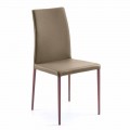 Design chair for dining room, made with faux leather, Abbie 