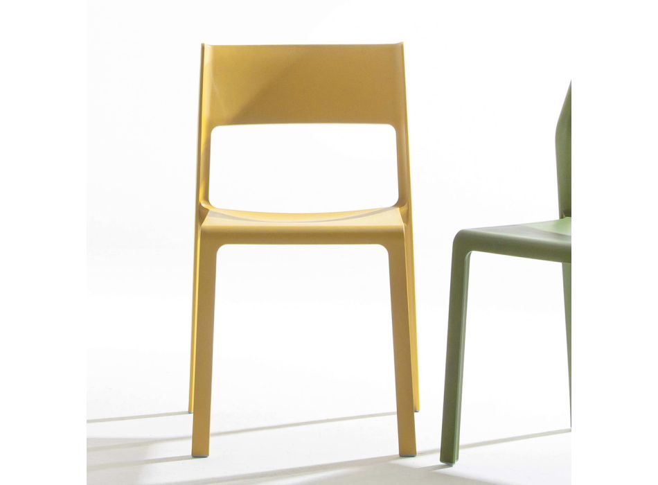 Stackable Dining Room Chair in Colored Polypropylene, 4 Pieces - Abelia Viadurini
