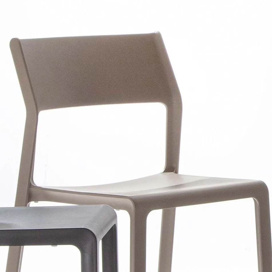 Stackable Dining Room Chair in Colored Polypropylene, 4 Pieces - Abelia Viadurini