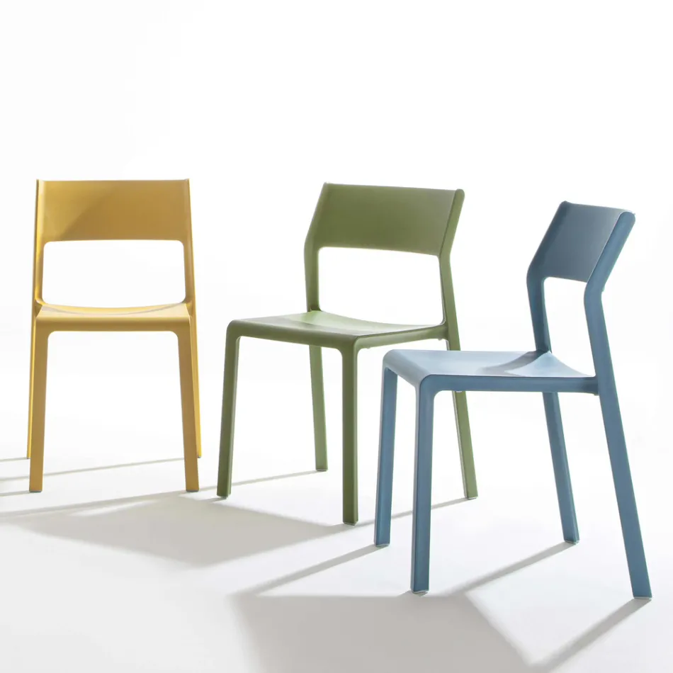 Stackable Dining Room Chair in Colored Polypropylene, 4 Pieces - Abelia Viadurini
