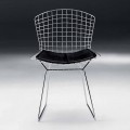 Dining Room Chair in Chromed Steel and Leather Made in Italy - Beniamino