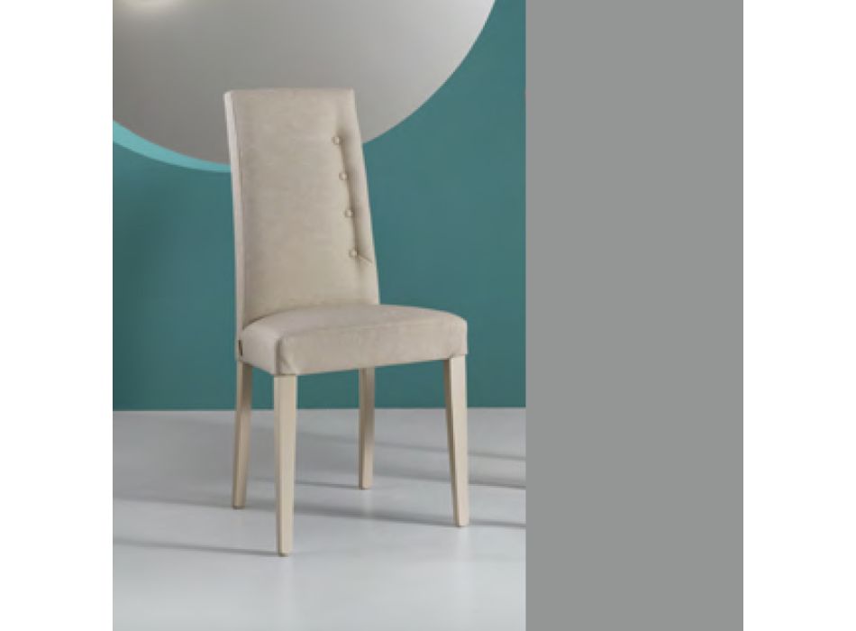 Dining Room Chair in Nuvolata Ecoleather Made in Italy 2 Pieces - Marta Viadurini