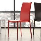 Dining Room Chair in Metal Upholstered in Leatherette, 4 Pieces - Nadia Viadurini