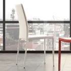 Dining Room Chair in Metal Upholstered in Leatherette, 4 Pieces - Nadia Viadurini