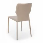 Metal Dining Room Chair Upholstered in Leatherette, 4 Pieces - Titty Viadurini