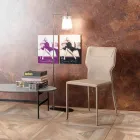 Metal Dining Room Chair Upholstered in Leatherette, 4 Pieces - Titty Viadurini