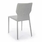 Metal Dining Room Chair Upholstered in Leatherette, 4 Pieces - Titty Viadurini