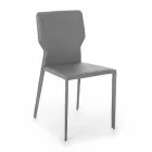 Metal Dining Room Chair Upholstered in Leatherette, 4 Pieces - Titty Viadurini