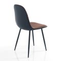 Dining Chair in Microfibre and Matt Black Metal 4 Pieces - Jake