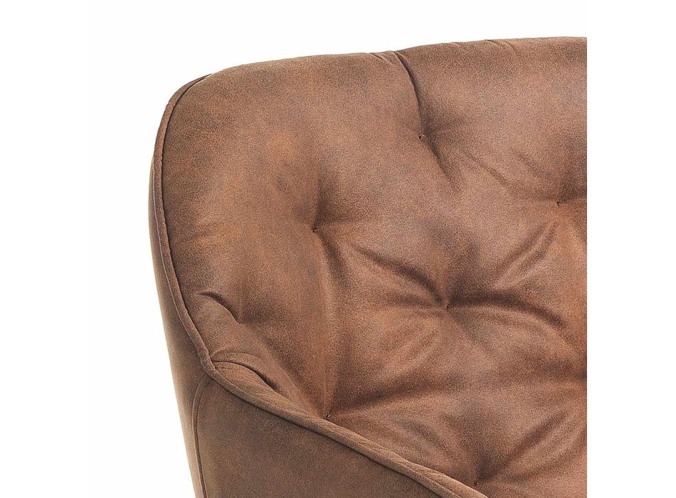 Dining Room Chair in Aged Effect Leather 2 Pieces - Garbina Viadurini