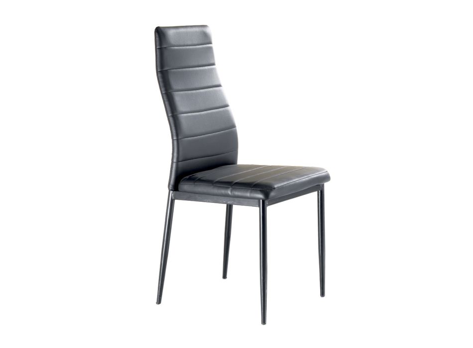 Dining Room Chair in Synthetic Leather and Metal 4 Pieces - Menorca Viadurini