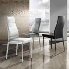 Dining Room Chair in Synthetic Leather and Metal 4 Pieces - Minorca Viadurini