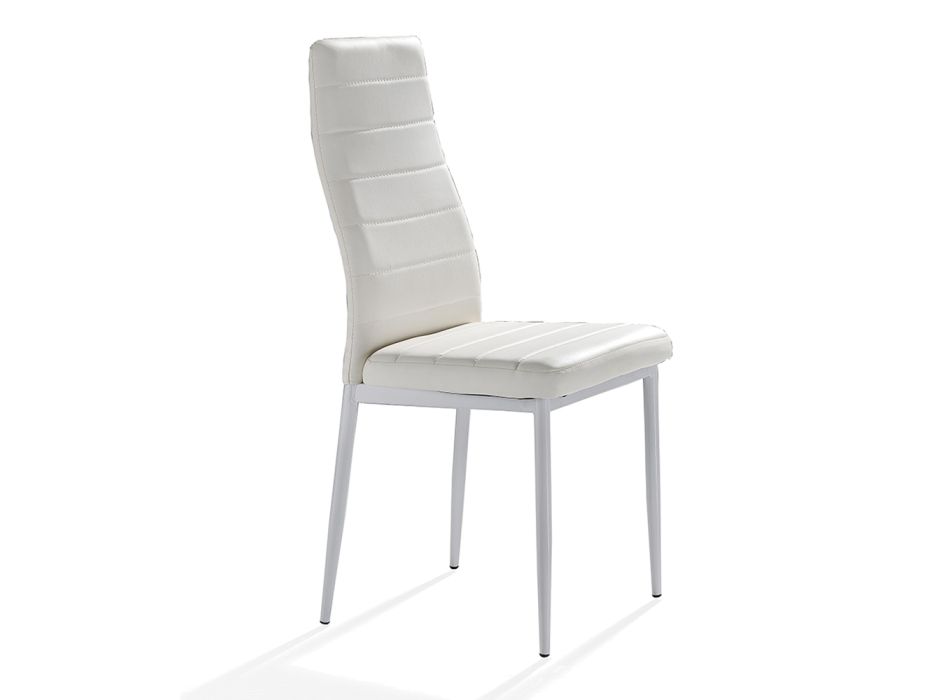 Dining Room Chair in Synthetic Leather and Metal 4 Pieces - Menorca Viadurini