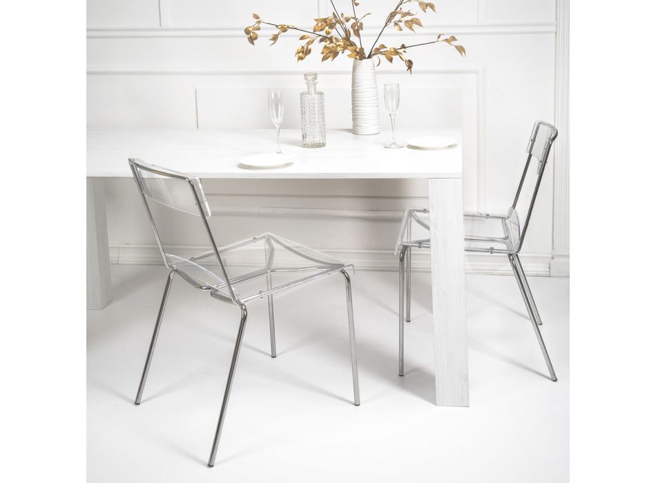 Plexiglass Dining Room Chair Made in Italy 2 Pieces - Charlotte Viadurini