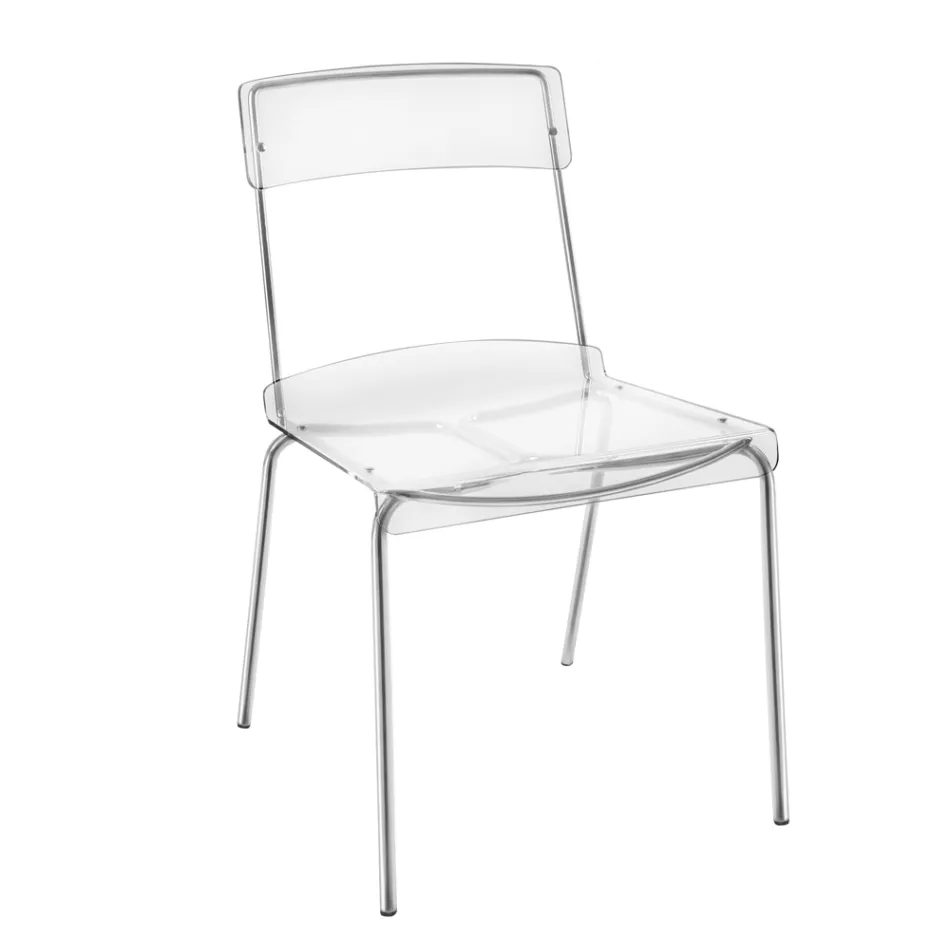 Plexiglass Dining Room Chair Made in Italy 2 Pieces - Charlotte Viadurini
