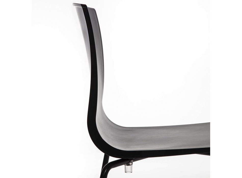 Dining Room Chair in Polypropylene with Metal Base, 4 Pieces - Alina Viadurini