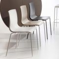 Dining Room Chair in Polypropylene with Metal Base, 4 Pieces - Alina