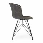 Dining Room Chair in Leatherette and Steel 2 Pieces Homemotion - Katya Viadurini