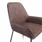 Dining Room Chair in Melange Leatherette and Metal, 4 Pieces - Cracco Viadurini