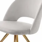 Fabric Dining Room Chair with Gold Legs Made in Italy - Marchesi Viadurini