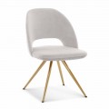 Fabric Dining Room Chair with Gold Legs Made in Italy - Marchesi