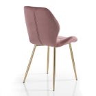Dining Room Chair in Fabric and Golden Metal 4 Pieces - Smeralda Viadurini