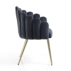 Dining Room Chair in Velvet Effect Fabric and Metal - Refined Viadurini